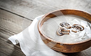 Bowl of creamy mushroom soup