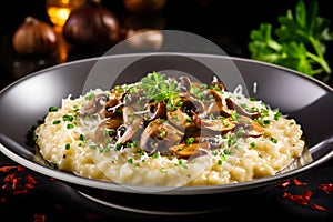 A bowl of creamy risotto. Ai Generated.NO.01