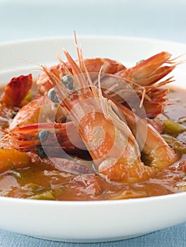 Bowl of Creole Shrimp Gumbo photo