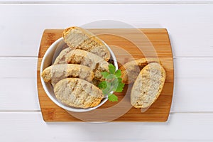 Bowl of crispy rusks