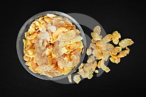 Bowl of crunchy corn-flakes