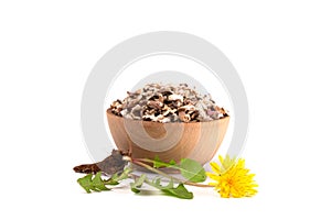 Bowl of Dandelion Root an Alternative Medicine