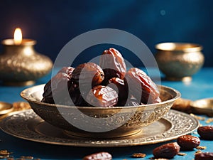 A bowl of dates on a plate