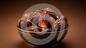 Bowl of Dates with String Lights