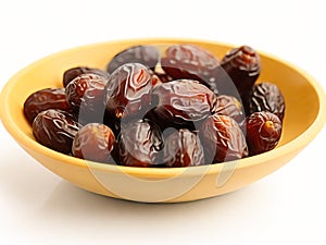 A bowl of dates, White Background, ai generator