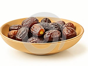 A bowl of dates, White Background,