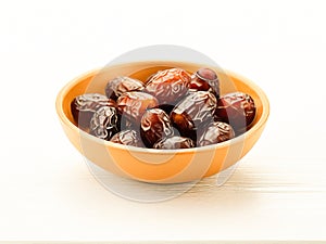A bowl of dates, White Background,
