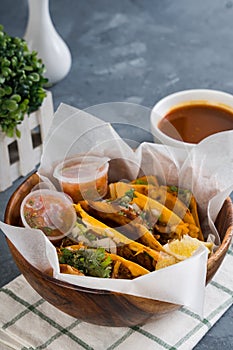 A bowl of delicious birria tacos