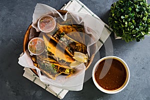 A bowl of delicious birria tacos