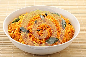 Bowl of   delicious carrot thoran. Kerala food.