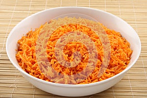 Bowl of delicious carrots salad.
