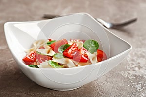 Bowl with delicious pasta primavera