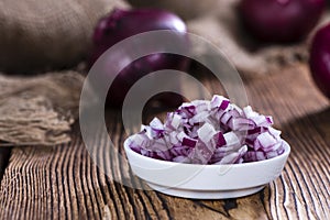 Bowl with (diced) Red Onions