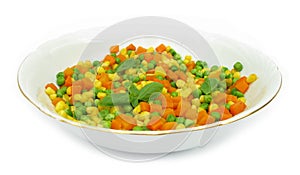 Bowl of diced vegetables