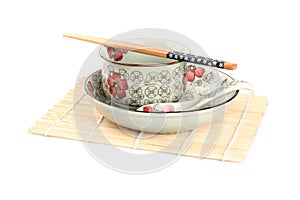 bowl, dish , chopsticks