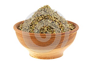 A bowl of dried aromatic herb : Sweet Marjoram