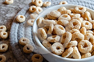 Bowl Of Dry Oat Cereal