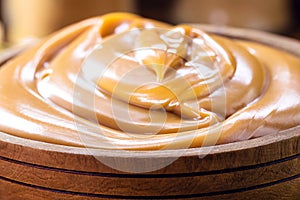 bowl of dulce de leche or homemade sweet caramel, called Dulce de lethe in Brazil