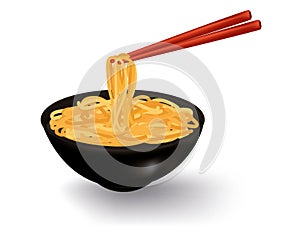 Bowl of egg noodles soup