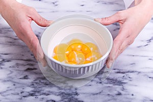 Bowl of Egg Yolks photo