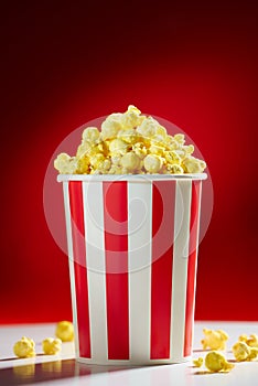 Bowl Filled With Popcorns For Movie Night