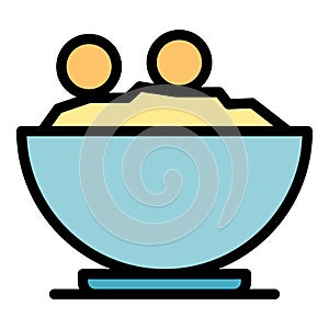 Bowl flakes icon vector flat