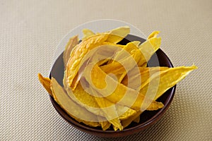 Bowl of fresh dehydrated mango