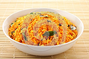 Bowl of  fresh delicious carrot thoran. Kerala food.