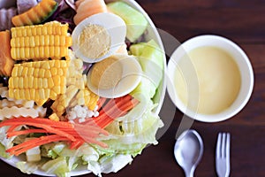 Bowl with Fresh and Healthy salad