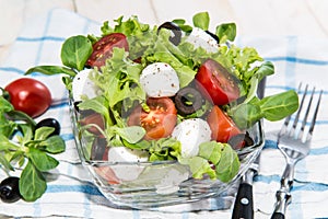 Bowl with fresh Tomato-Mozzarella Salad