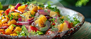 Bowl of Fresh Vegetables on Table