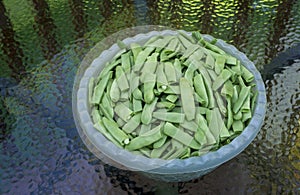 Bowl Of Freshly Snapped Green Beans