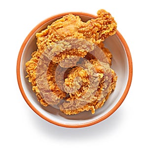 Bowl of fried breaded chicken wings