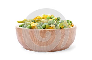 Bowl with frozen vegetable mix