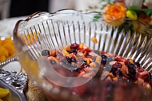Bowl of fruit of catered wedding reception 3