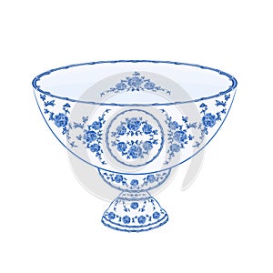 Bowl of fruit faience vector