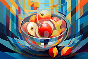 Bowl of Fruit in the style of Futurism (Generative AI)