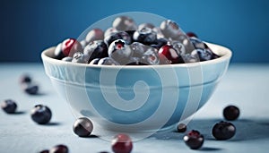 A bowl full of bilberries