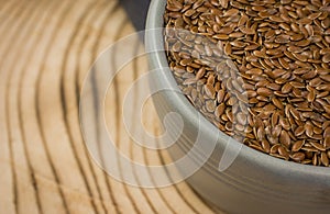 Bowl full of brown flax seed or linseed