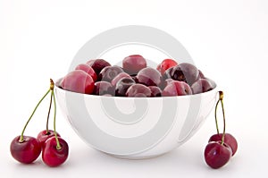 Bowl full with cherries