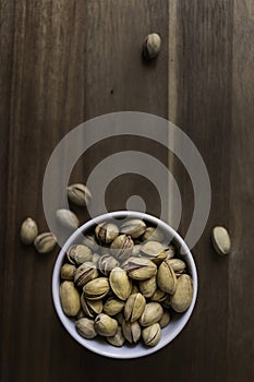 Bowl full of delicious Sicilian pistachios