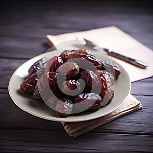 A bowl full of dried dates, a perfect snack full of sweet and sticky flavor.