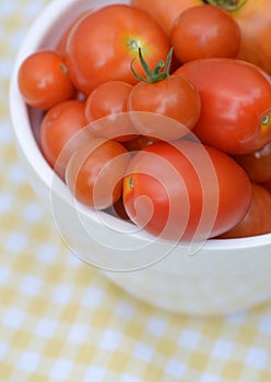 Bowl full of fresh red tomatoes