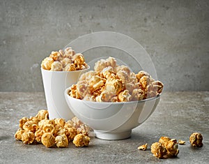 Bowl of caramel popcorn