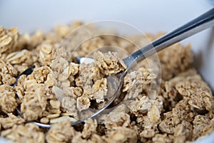 Bowl of Granola with Spoon