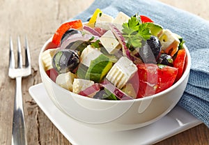 Bowl of greek salad