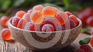A bowl of gummy candies