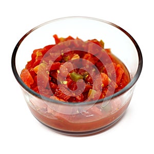 Bowl of Habenero Rotel in Glass Bowl with Clipping Path