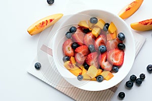 Bowl of healthy fresh berries fruit salad