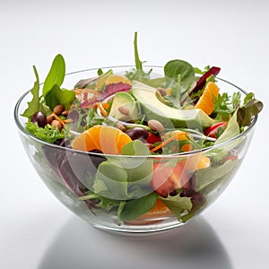 A Bowl of Healthy Salad Nutritious Meal with Fresh Vegetables and Leafy Greens - Created with Generative AI